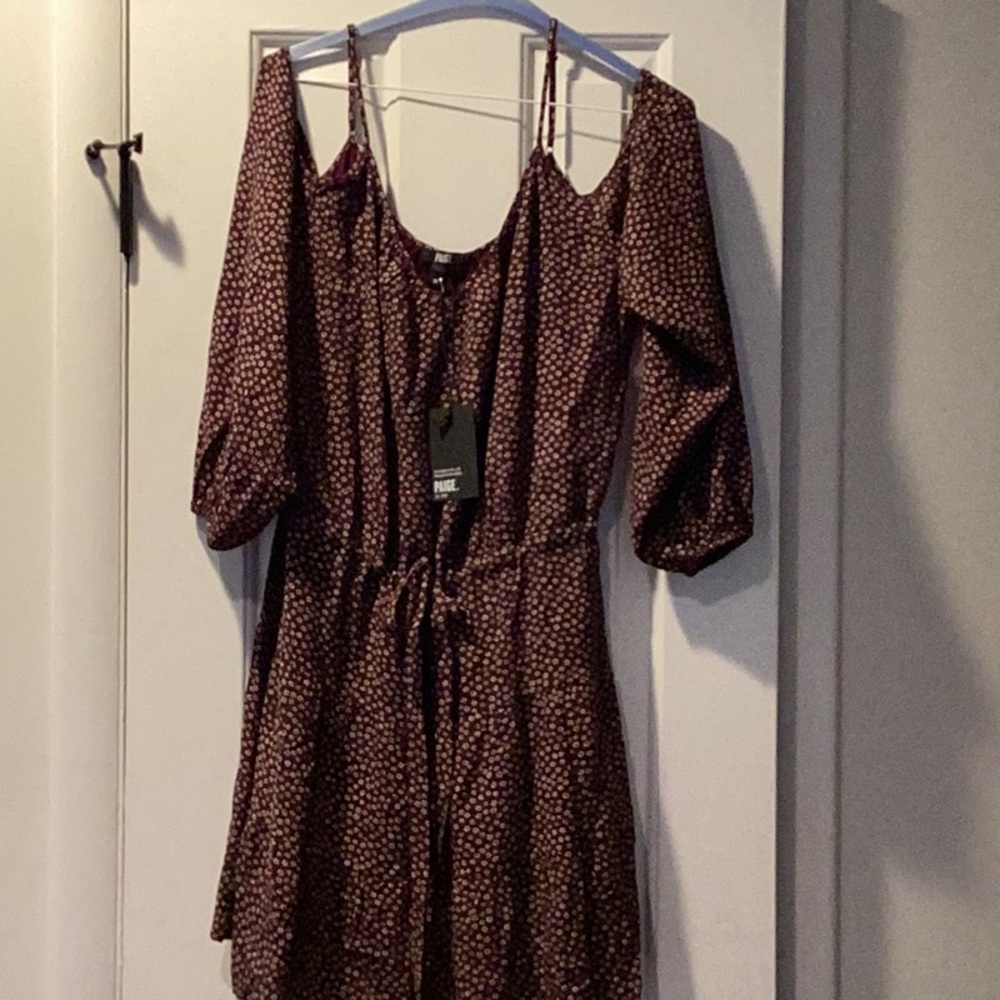 PAIGE Burgundy Floral Dress